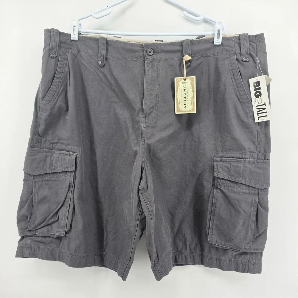 NWT Arizona Explorer Shorts Mens 46 Gray Cargo Relaxed Fit Low Rise New Tag